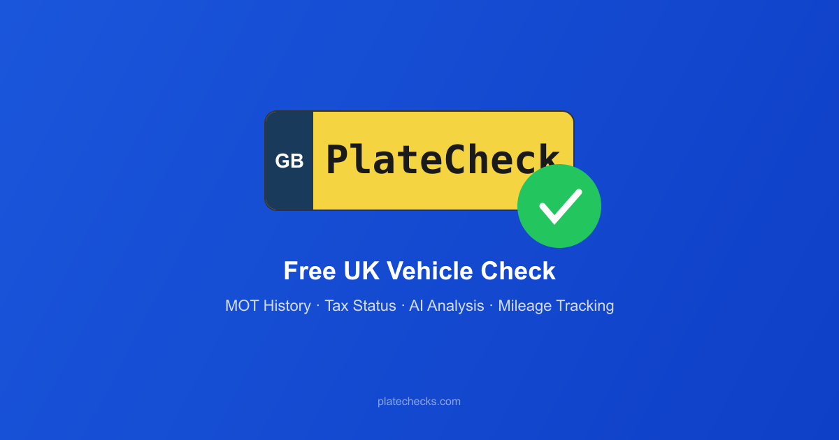 PlateCheck - Free UK Vehicle Check | MOT History & Tax Status